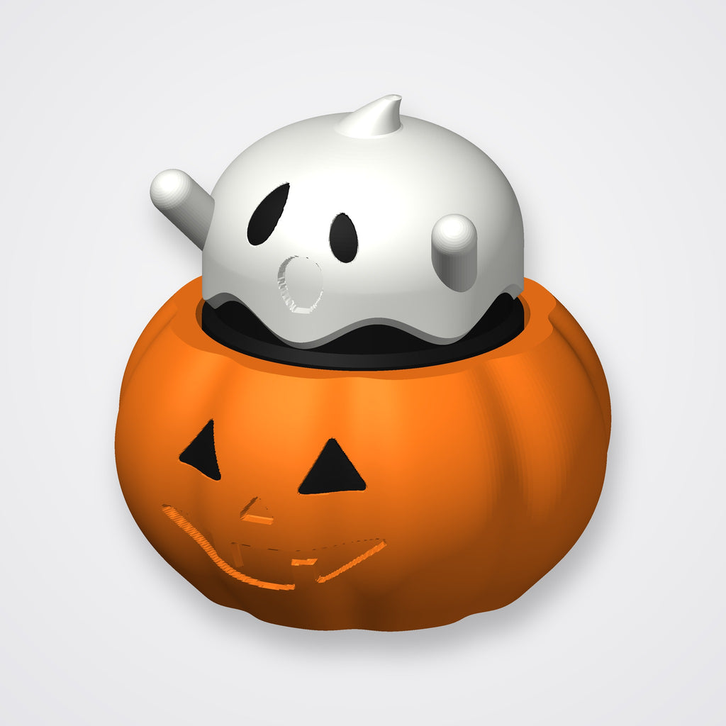 Geist im Kürbis – Klicker-Schlüsselanhänger für Halloween
