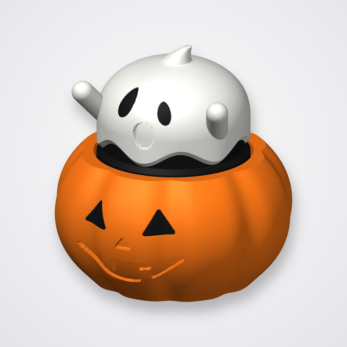 Geist im Kürbis – Klicker-Schlüsselanhänger für Halloween