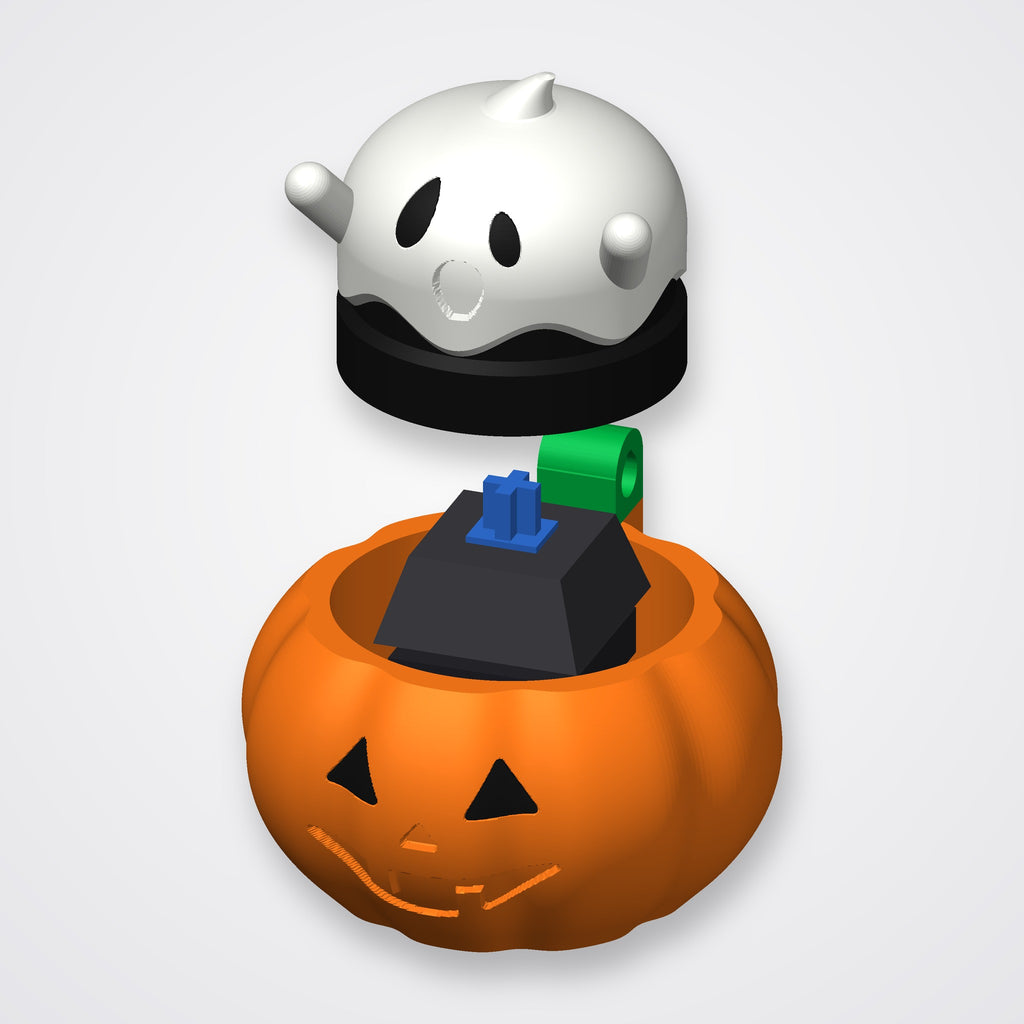 Geist im Kürbis – Klicker-Schlüsselanhänger für Halloween